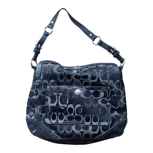 Black Turnlock Coach Purse - Picture 1 of 6